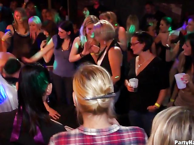 Party orgy with blind drunk sluts in the club