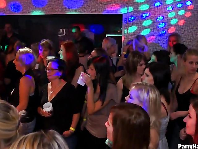 Party orgy with blind drunk sluts in the club