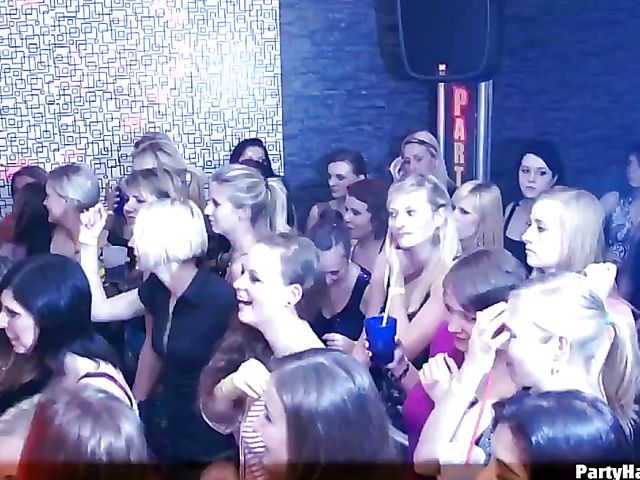 Party orgy with blind drunk sluts in the club