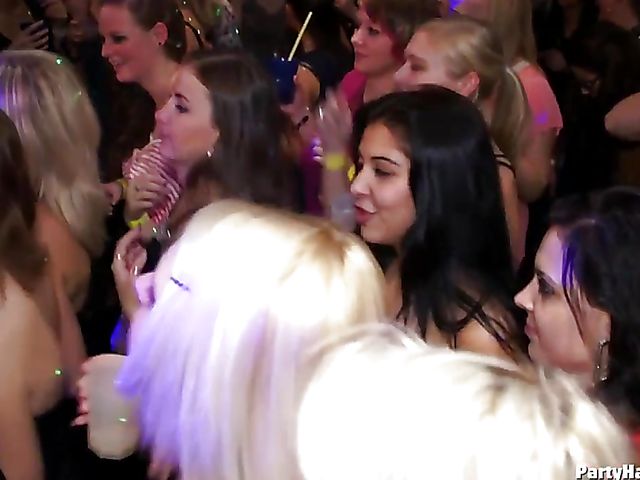 Party orgy with blind drunk sluts in the club