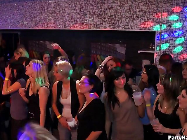 Party orgy with blind drunk sluts in the club