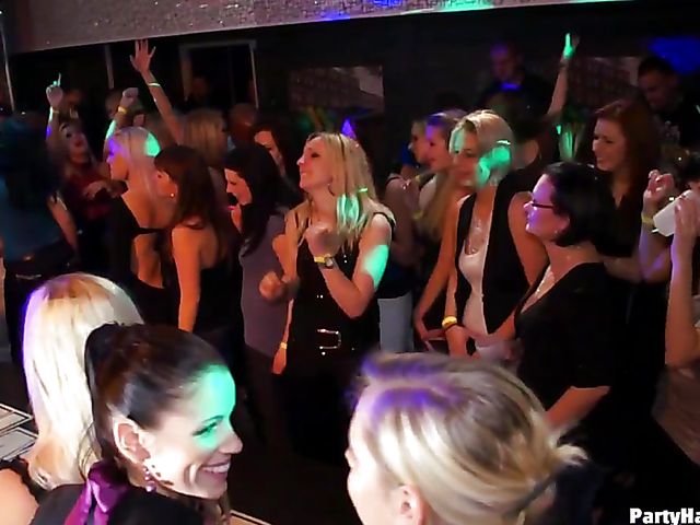 Party orgy with blind drunk sluts in the club