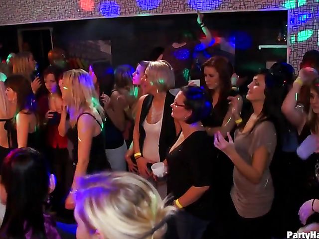 Party orgy with blind drunk sluts in the club