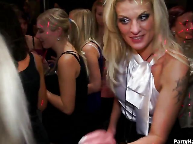 Party orgy with blind drunk sluts in the club