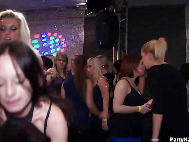 Party orgy with blind drunk sluts in the club