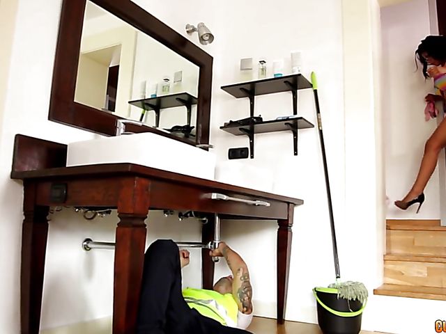 Big tit wife Sheila Ortega gets nailed by a plumber