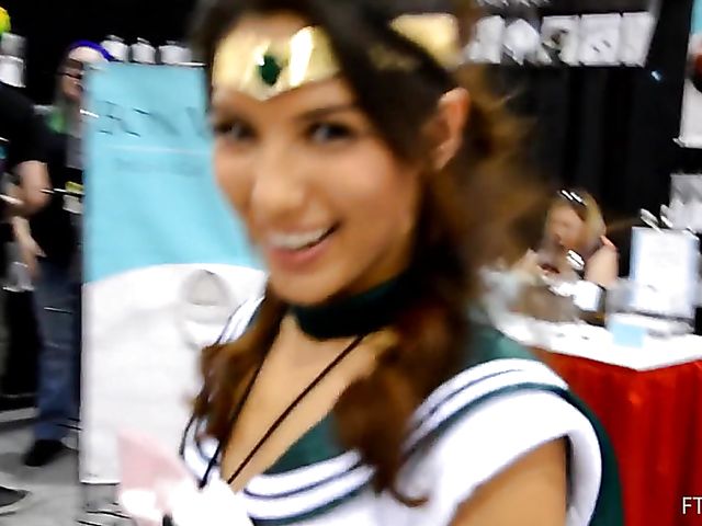 Cosplay and pussy flash with Melody Wylde