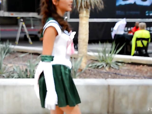 Cosplay and pussy flash with Melody Wylde