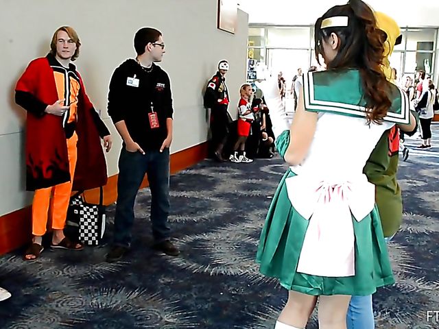 Cosplay and pussy flash with Melody Wylde