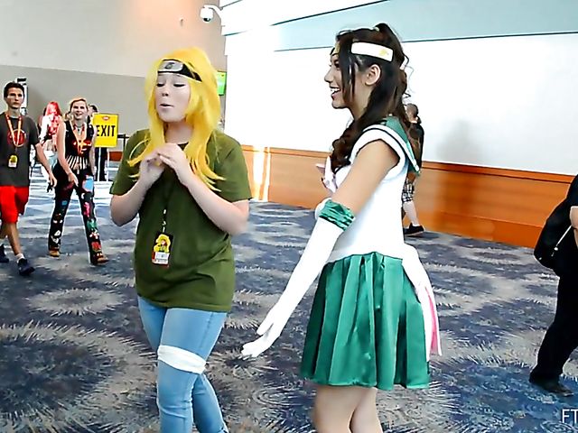 Cosplay and pussy flash with Melody Wylde