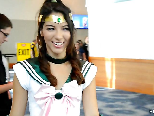 Cosplay and pussy flash with Melody Wylde